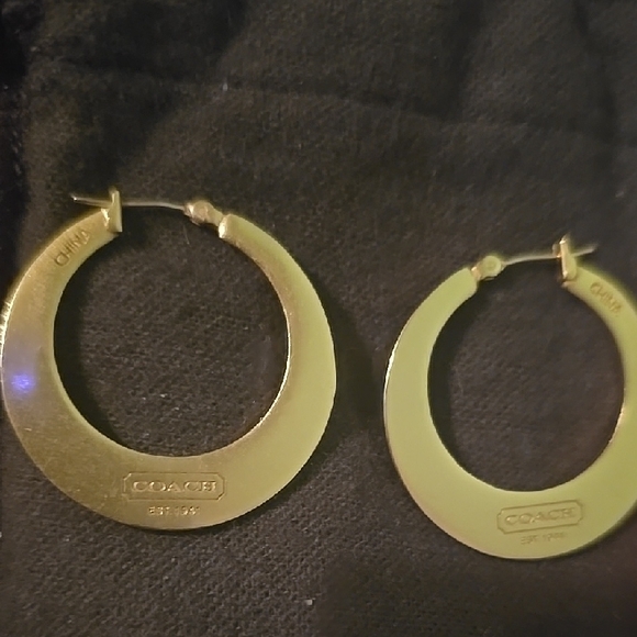 Coach Signature Gold Hoop Earrings - Picture 3 of 3
